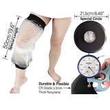 Knee Cast Cover for Shower Fit Knee Circumference 11.8" to 22.8", Waterproof Shower Bandage and Cast Protector for Knee Replacement and ACL Surgery, Wound, Burns Watertight Protection (New M2)