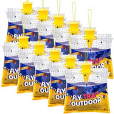 Fly Traps Outdoor Fly Trap Hanging with 30g Fly Bait, Natural Pre-Baited Fly Bags Outdoor Disposable Stable Horse Ranch Fly Trap Bag Fly Catchers Killer Outdoor 10 Pack