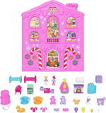 Polly Pocket Dolls Advent Calendar, Gingerbread House Playset with 25 surprise gifts!