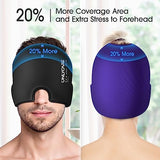 ONLYCARE Migraine Relief Cap, Upgraded Odorless Migraine Ice Head Wrap, Headache Relief Hat for Migraine, Black & Purple