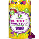 Nutracelle NUTRAMIN Energy Boost Vitamin Gummy - Skip The Coffee & Boost Your Energy, Caffeine-Free, Sugar-Free, Vegan, B12, Green Tea, Ashwagandha, Garcinia Cambogia, Raspberry Adaptogen - 90 ct