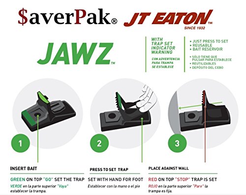 $averPak 2 Pack - Includes 2 JT Eaton Jawz Rat and Chipmunk Traps for use with Solid or Liquid Baits