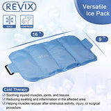 REVIX Gel Ice Pack for Back Injuries and Pain Relief (16"X9") Soft Plush Lining Ice Wrap for Lower Back, Shoulder, Hip, Arm & Knee, Cold Compress Therapy for Swelling, Bruises