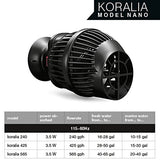 Hydor Koralia Nano Aquarium Circulation Pump, Includes Built-In Cable Protector, 425 GPH, Measures 2.4-Inches & is Ideal for Fresh or Salt Water Use