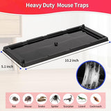 LULUCATCH Sticky Mouse Trap, 12 Pack Large Glue Traps, Pre-Baited Heavy Duty Non-Toxic Bulk Glue Boards Mouse Traps Indoor for Mice, Snakes, Rat, Insects, Cockroaches & Spiders, Pet Safe Easy to Use