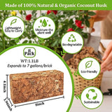 Riare 8 Pack Coco Chips Substrate for Plants- 8.8lb 100% Organic Coconut Husk Brick with Low EC and pH Balanced, High Expansion Coconut Substrate Coco Husk Mulch for Garden Flowers, Herbs, Planting