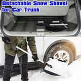 Snow Shovel, Snow Shovel for Driveway, Large Portable Ergonomic Snow Shovel with D-Grip Handle and Metal Blade Edge, 48-Inch Detachable Snow Shovel for Car, Truck, Garden, Camping