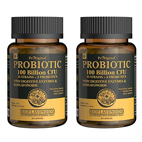 Probiotics with Prebiotics for Men and Women - 35 Strains Organic Probiotic 100 Billion CFU for Gut & Digestive Health, Vegan Acidophilus Probiotic Supplement, Non-GMO Raw Probiotic 120 Capsules