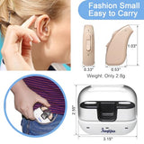 Banglijian Hearing Aids Small Rechargeable BTE Hearing Aids for Seniors Mild to Moderate Hearing Loss, Large Capacity Charging Case, Ideal for Home or Travel Use