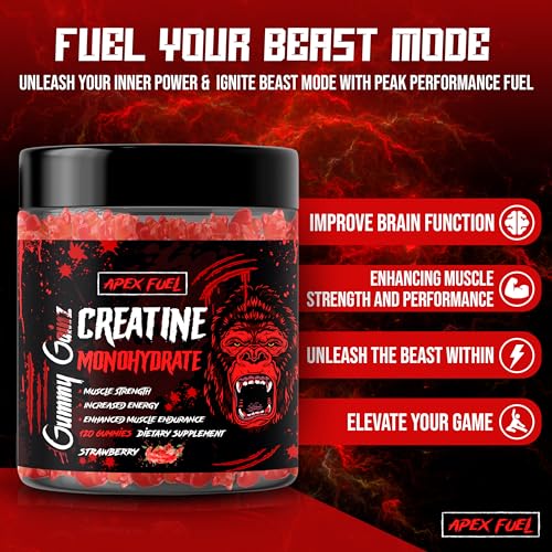 Apex Fuel | Creatine Gummies for Men | Creatine Monohydrate Gummies | creatine Gummy | Fast-Absorbing Creatine | 5G per Serving