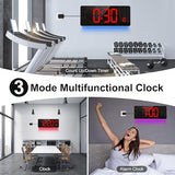 XREXS 16.5" Digital Clock Large Display with Remote Control 7 Color Changes Night Lights LED Wall Clock, Adjustable Dimmer, Temperature Clock for Bedroom, Desk Alarm Clock Gift for Teens Elderly