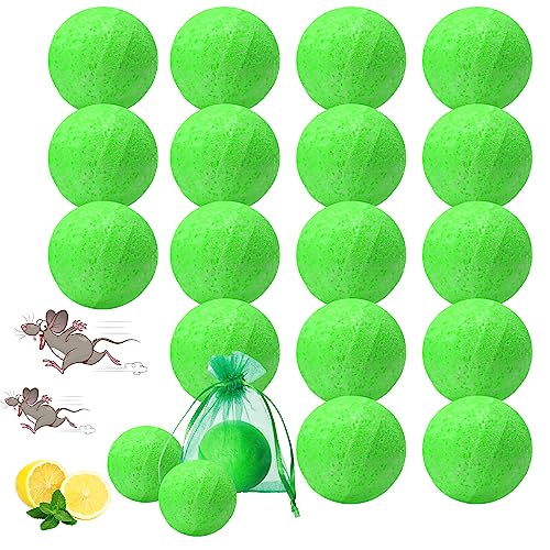 KINGFAC Rodent Repellent Peppermint Oil to Repel Mice and Rats 20 Pack Mice Repellent for House Natural Mouse Repellent Ball to Keep Rodent Out of Car Engines Indoor Outdoor Kitchen Garden