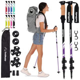 TrailBuddy Trekking Poles - Adjustable Hiking Poles for Snowshoe & Backpacking Gear - Set of 2 Collapsible Walking Sticks, Aluminum with Cork Grip (Purple)