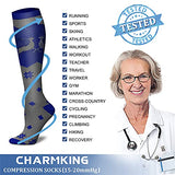 CHARMKING Compression Socks for Women & Men (8 Pairs) 15-20 mmHg Graduated Copper Support Socks are Best for Pregnant, Nurses - Boost Performance, Circulation, Knee High & Wide Calf (S/M, Multi 17)