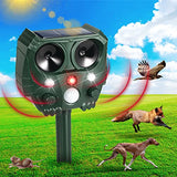 Jahy2Tech Ultrasonic Animal Repeller Solar Animal Deterrent with LED Flash Lights & Alarm Outdoor Waterproof Repellent for Cat Rodent Squirrel Dog Rabbit Raccoon Skunk Fox Deer