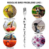 Hausse 30 Pack Bird Repellent Reflectors Scare Rods, Hanging Silver Plastic Rod Reflective Bird Deterrent Device, Glossy Finish Garden Decorative Scare Birds Away, Like Woodpeckers, Pigeons and Geese