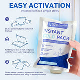 25 Pack - Instant Cold Packs - Instant Ice Packs for Injuries | Disposable Cold Compress Ice Pack for Pain Relief, Swelling, Inflammation, Sprains, Toothache - Cold Pack for Athletes