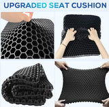 Helishy Gel Wheelchair Seat Cushion for Long Sitting, Extra Large & Thick Seat Cushion with Non-Slip Cover - Coccyx, Sciatica & Back Pain Relief - Wheelchair Cushions - Office Chair Car Seat Cushion