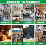 2 Packs Humane Rat Trap, Mouse Traps Indoor, Small Rodent Animal-Chipmunk, Squirrel and Other Live Animal Cage Catch and Release