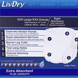 LivDry Adult Incontinence Underwear, Overnight Comfort Absorbency, Leak Protection (XXX-Large (40 Count))