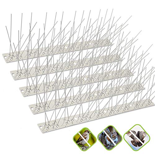 Valibe Bird Spikes Bird Deterrent Devices Stainless Steel 21.6 Feet Bird Repellent Spikes Critter Pricker for Pigeons Small Birds Woodpecker Cat with Uninstalled Pins