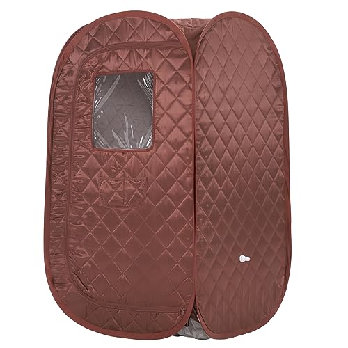 Portable Sauna Tent, Foldable One Person Full Body Spa for Detox Therapy Without Steamer- Brown