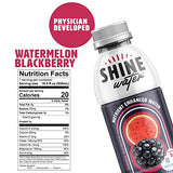 ShineWater Watermelon Blackberry -Pack of 12 (16.9 Fl Oz Each) - Naturally Flavored Electrolyte Water with Vitamin D, Powerful Hydration and Plant-Based Antioxidants, Zero Sugar, Low Calorie!