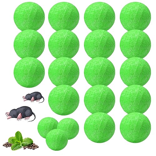 KINGFAC Mole Repellent for Lawns 20 Packs Castor Oil Gopher Repeller Vole Repellent Outdoor Natural Groundhog Deterrent Ball to Get Rid of Voles Mole Gopher Groundhog Armadillo in Your Yard Garden