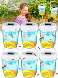 6 Pack Wasp Traps Outdoor Hanging Fly Traps with UV LED Light Solar Powered Hornet Trap Non-Toxic Reusable Hornet Traps Wasp Killer for Indoor Outdoor Patio Garden Home (Blue)