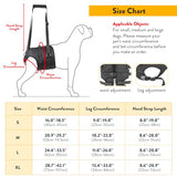 PZRLit Dog Lift Harness - Adjustable Sling Support for Large Dogs Hind Legs, Mobility Aid for Elderly Dogs - Hip & Back Leg Joint Injury Assistant Vest - Help Senior Disabled for Walking,Large,Black