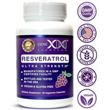GENEX 1500mg Resveratrol with BioPerine for Absorption (3 Pack) | Organic Trans-Resveratrol Capsules from Japanese Knotweed, Antioxidant Supplement for Healthy Aging