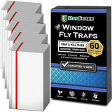 MaxGuard Window Fly Traps (60 XL Traps) Catch & Kill Houseflies, Flying Insects & Bugs. Non-Toxic Sticky Glue Traps Fly Killer Clear Strip Insect Catcher Safe No Zapping with Zapper |