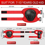 Kids Protective Gear Set Wemfg Knee Pads for Kids 7-13 Years Toddler Knee and Elbow Pads with Wrist Guards 3 in 1 for Skating Cycling Bike Rollerblading Scooter(Red)