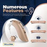 Dellona Next-level Hearing Aids For Seniors Severe Hearing Loss - Rechargeable Hearing Aids W/ Type-c, Behind-the-ear Otc Hearing Aid -(Pair) Hearing Aids For Seniors Rechargeable With Noise Cancelling - Hearing Amplifiers For Seniors - (Beige)