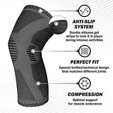 POWERLIX Knee Compression Sleeve - Best Knee Brace for Knee Pain for Men & Women – Knee Support for Running, Basketball, Volleyball, Weightlifting, Gym, Workout, Sports - (Gray XL)