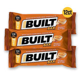 Built Bar 12 Pack High Protein Energy Bars | Gluten Free | Chocolate Covered | Low Carb | Low Calorie | Low Sugar | Delicious Protien | Healthy Snack (Peanut Butter)