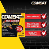 Combat Max Large Roach Killing Bait Stations, Child-resistant, 8 Count (Pack of 6)