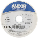 Ancor 104010 Tinned Copper Wire, 14 AWG (2mm2), Black - 100ft