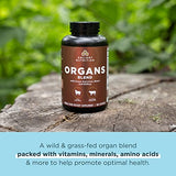 Ancient Nutrition Organ Supplements, Grass-Fed and Wild Organ Complex Capsules, Liver, Heart, Kidney Supports Organ, Cognitive, and Immune System Health, 180 Ct