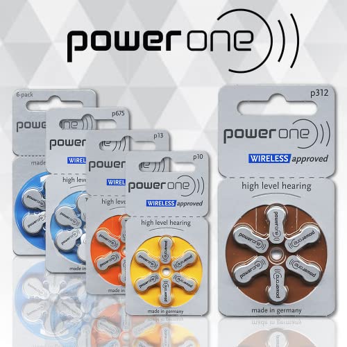 Power One Size 312 Zinc Air No Mercury (60 batteries) + Battery Caddy Keychain