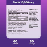 Natrol Beauty Biotin 10000mcg, Dietary Supplement for Healthy Hair, Skin, Nails and Energy Metabolism, 60 Strawberry-Flavored Fast Dissolve Tablets, 60 Day Supply