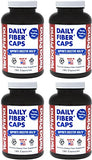 Yerba Prima Daily Fiber Caps - 180 Capsules, (Pack of 4) - Soluble & Insoluble Dietary Fiber Supplement - Colon Cleanse - Gut Health - Vegan, Non-GMO, Gluten-Free