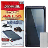 Catchmaster Rat & Mouse Glue Traps with Sticky Putty 6Pk, Large Bulk Glue Rat Traps, Mouse Traps Indoor for Home, Pre-Scented Adhesive Plastic Tray, Snake, Mice, & Spider Traps, Pet Safe Pest Control