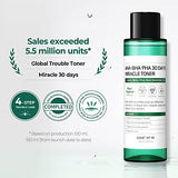 SOME BY MI AHA BHA PHA 30 Days Miracle Toner - 5.07Oz, 150ml - Made from Tea Tree Leaf Water for Sensitive Skin - Mild Exfoliating Daily Face Toner - Acne, Sebum and Oiliness Care - Korean Skin Care