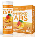 skinnytabs Superfood Tabs Detox Cleanse Drink - Fizzy Nutrition Supplement for Women and Men - Support Healthy Weight - Improve Digestive Health and Bloating Relief - Peach Mango Flavor [30 Tablets]