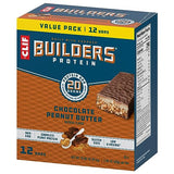 CLIF Builders - Chocolate Peanut Butter Flavor - Protein Bars - Gluten-Free - Non-GMO - Low Glycemic - 20g Protein - 2.4 oz. (12 Pack)