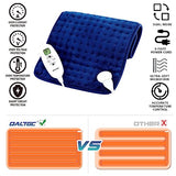 QALTGC Heating Pad (20"x 24"), Dual Mode Controller, Machine Washable, Comfortable Soft for Cramps/Pain Relief（Dark Blue）