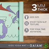 Gaiam Kids Yoga Mat Exercise Mat, Yoga for Kids with Fun Prints - Playtime for Babies, Active & Calm Toddlers and Young Children, Animal Surprise, 3mm, 60" L x 24" W x 3mm Thick