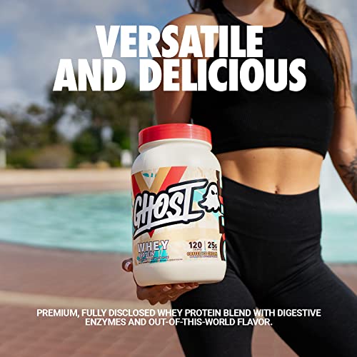 GHOST Whey Protein Powder, Coffee Ice Cream 2LB Tub, 25G of Protein