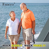 FANECO Walking Cane, Folding Walking Stick for Seniors, Pivoting Quad Base, Lightweight Adjustable Walking Stick for Men/Women